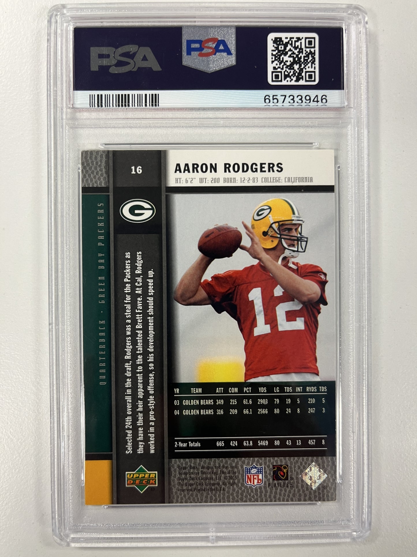 2005 Upper Deck Rookie Premiere #16 Aaron Rodgers PSA 10