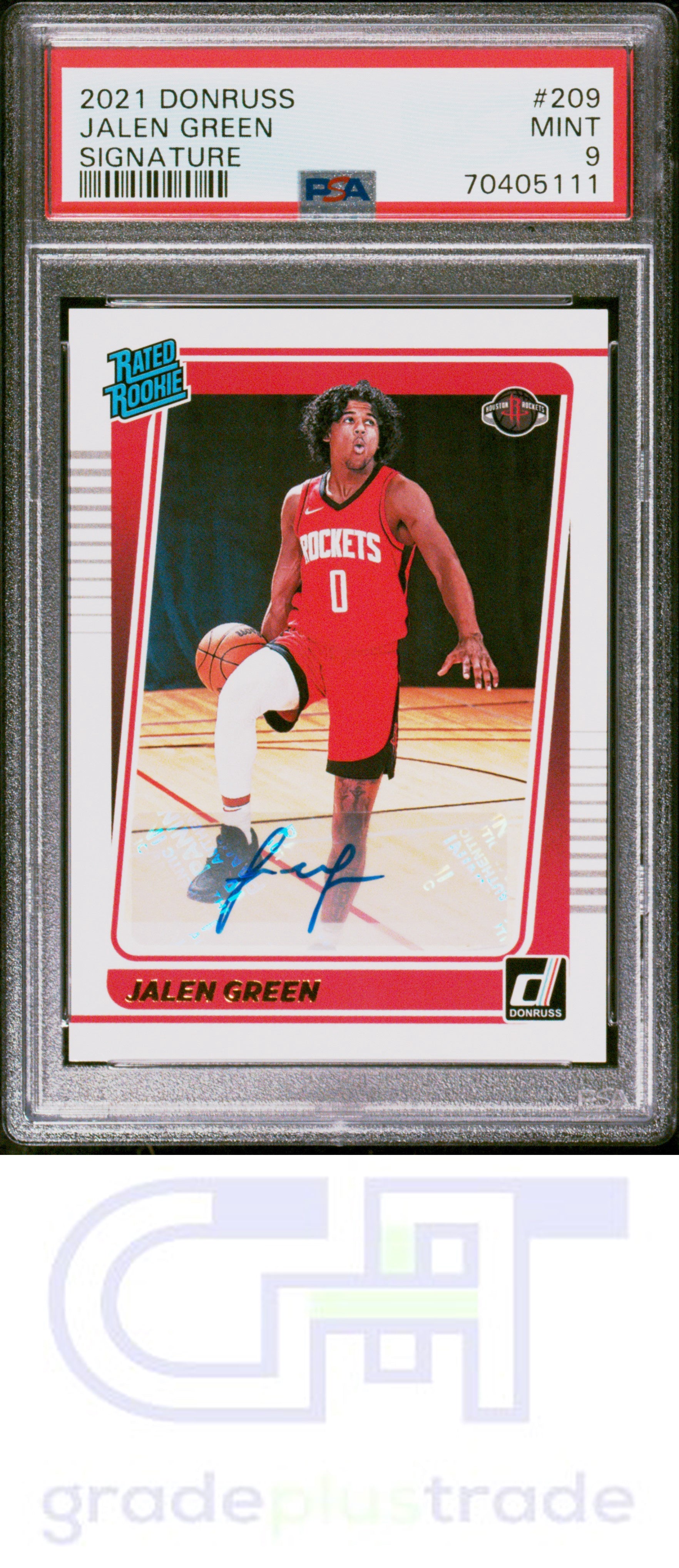 2021 Panini Donruss Rated Rookie #209 Jalen Green Signature PSA 9