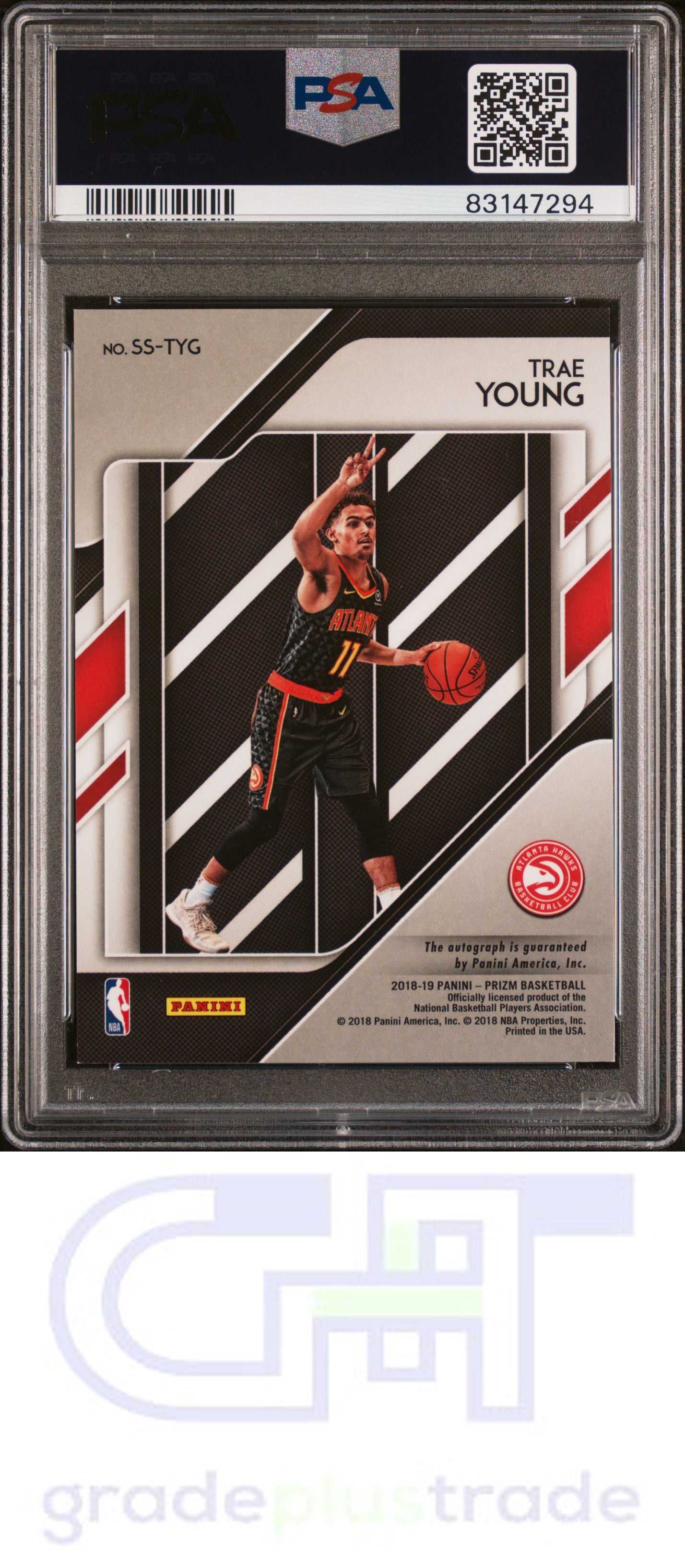 2018 Panini Prizm Sensational Signatures #SSTYG Trae Young RC Auto PSA 9