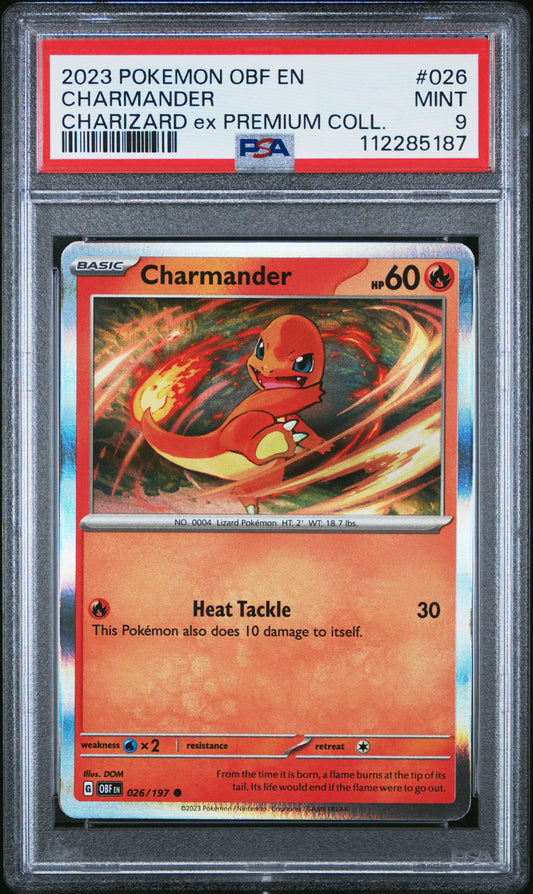 2023 Pokemon OBF #026 Charmander Charizard Ex Premium Collection PSA 9