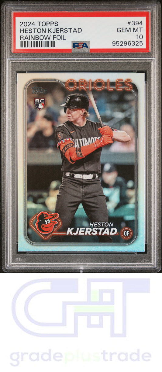 2024 Topps #394 Heston Kjerstad Rainbow Foil RC PSA 10