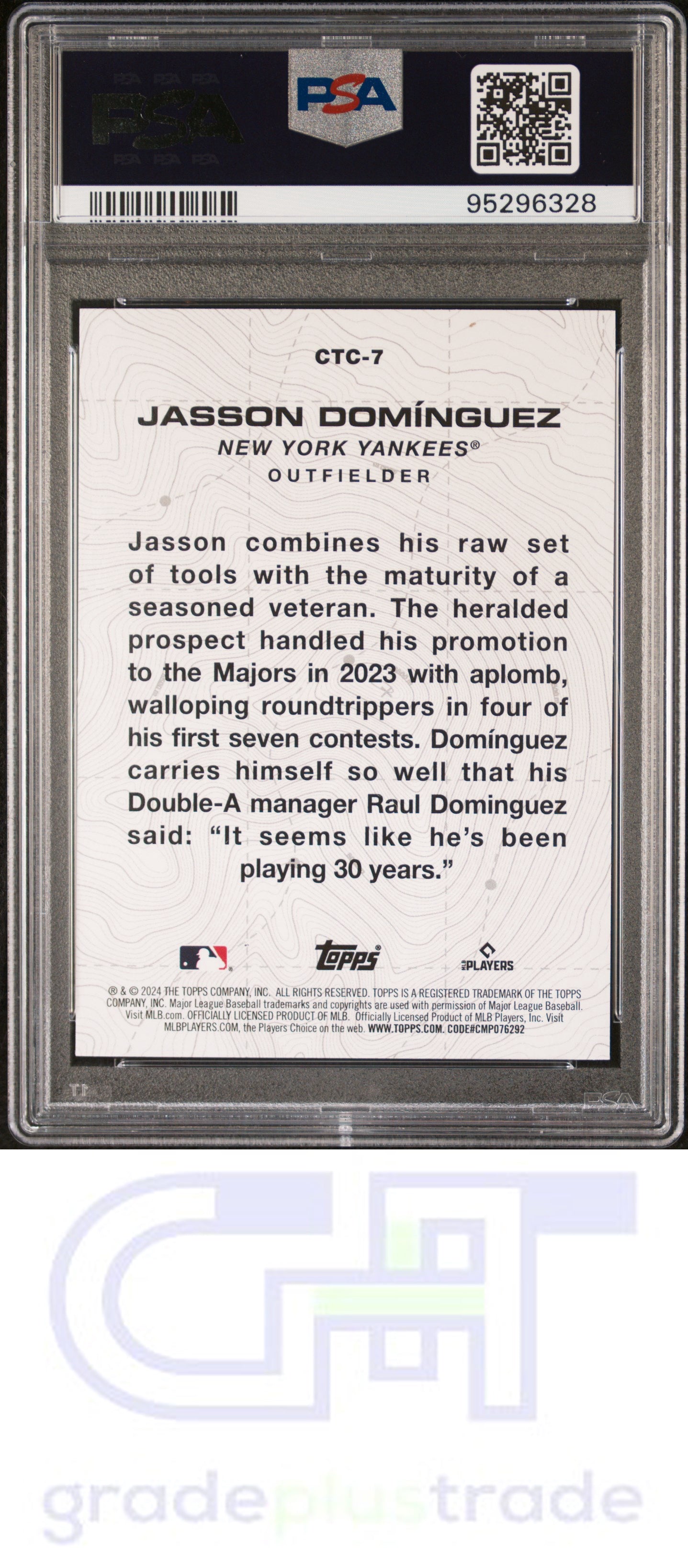 2024 Topps City To City #CTC7 Jasson Dominguez RC PSA 10