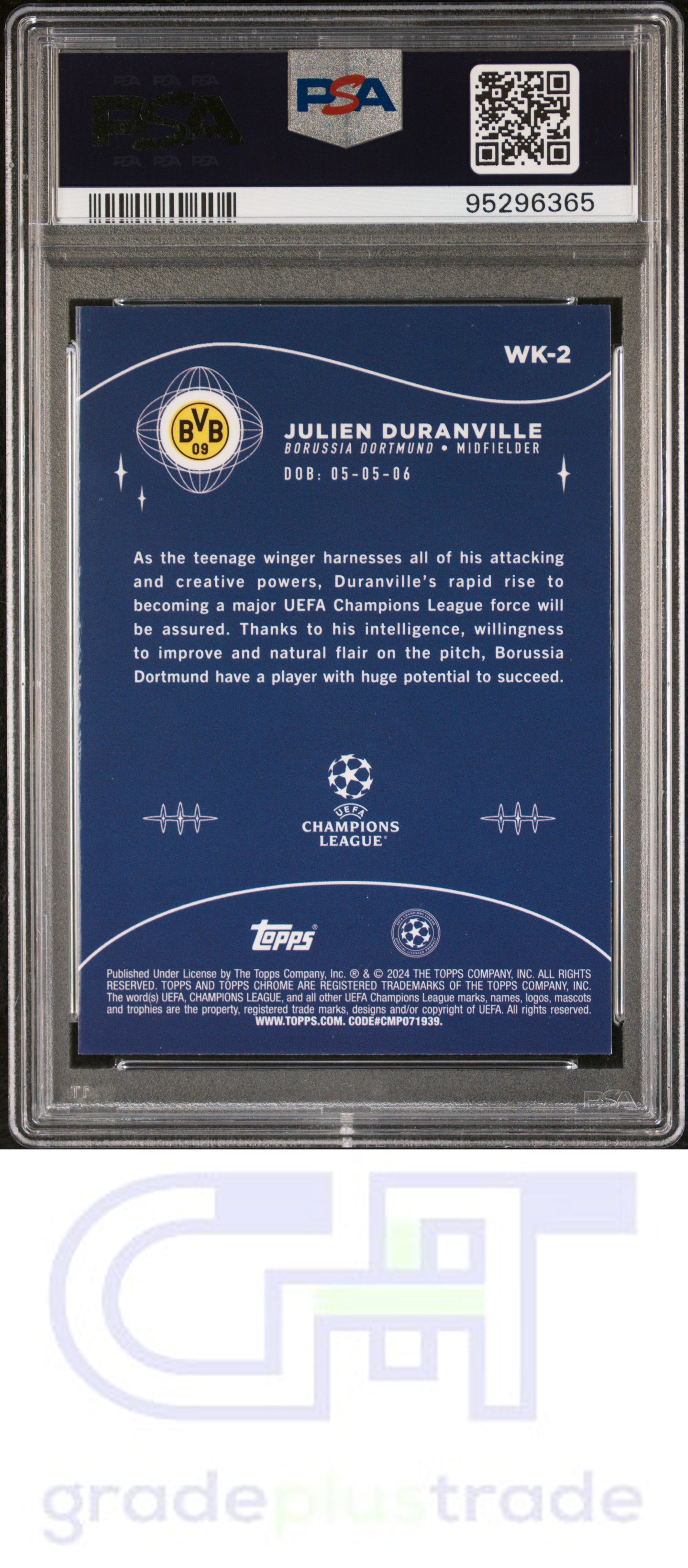 2023-24 Topps Chrome UEFA Wonderkids #WK2 Julien Duranville 2023-24 Topps Chrome UEFA Wonderkids #WK2 Julien Duranville