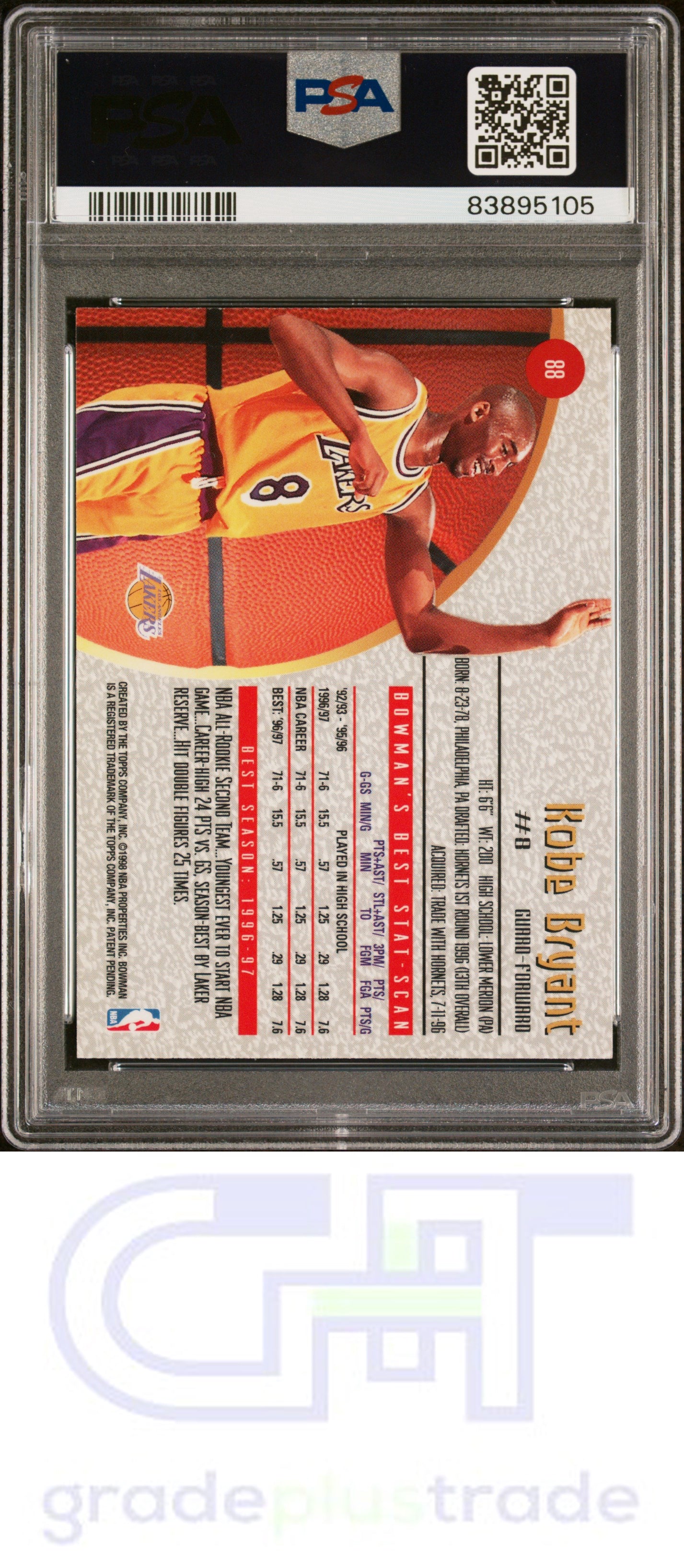 1997 Bowman'S Best #88 Kobe Bryant PSA 8