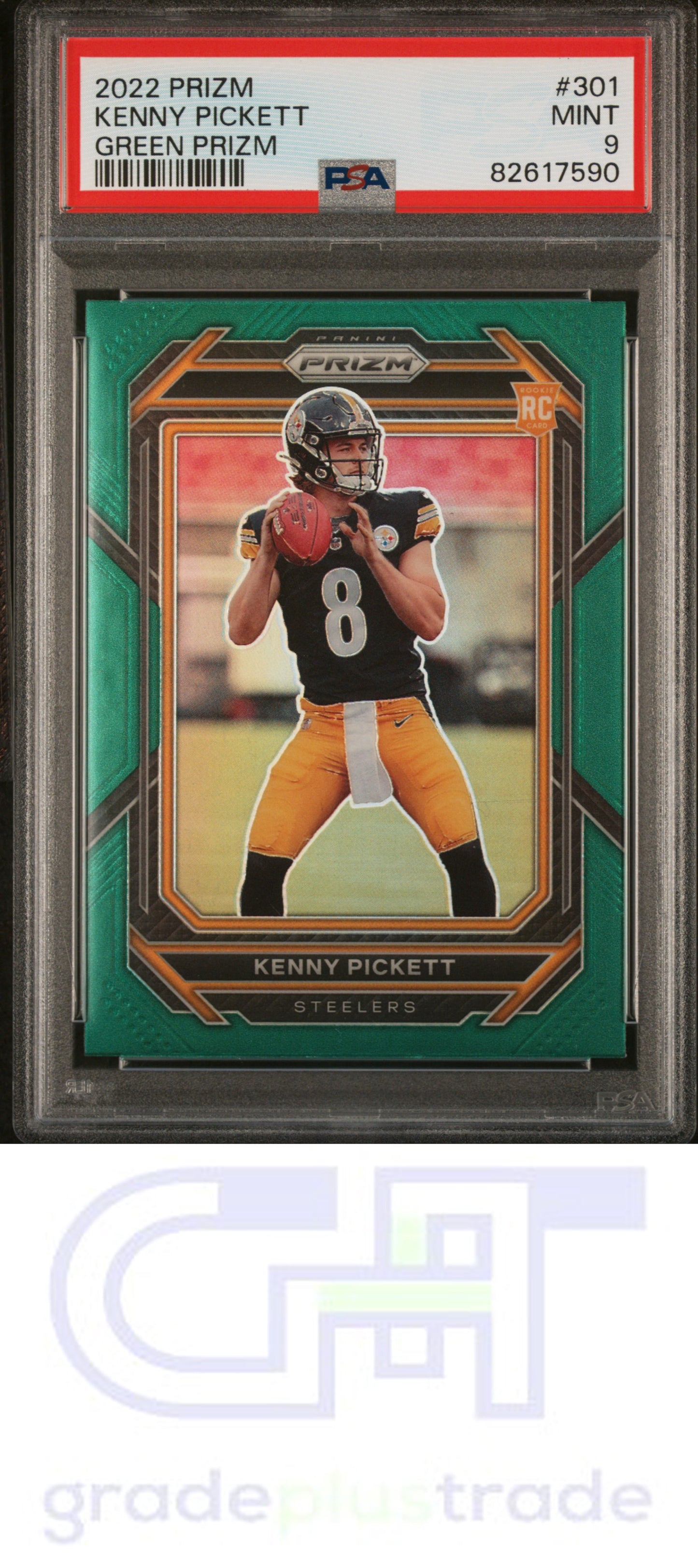 2022 Panini Prizm #301 Green Prizm Kenny Pickett PSA 9