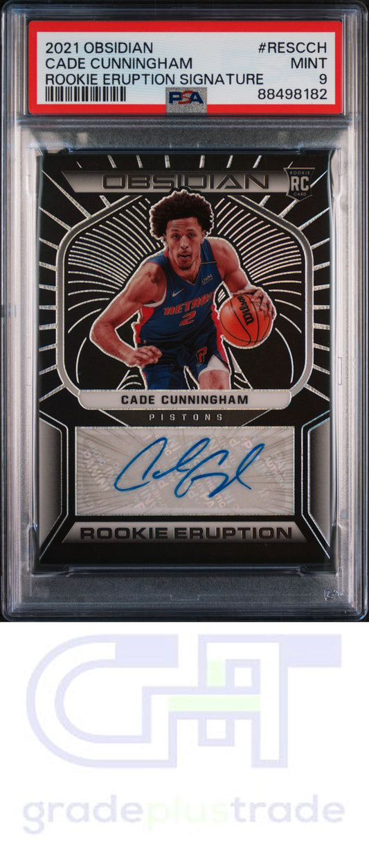 2021 Panini Obsidian Rookie Eruption Signatures #RESCCH Cade Cunningham PSA 9