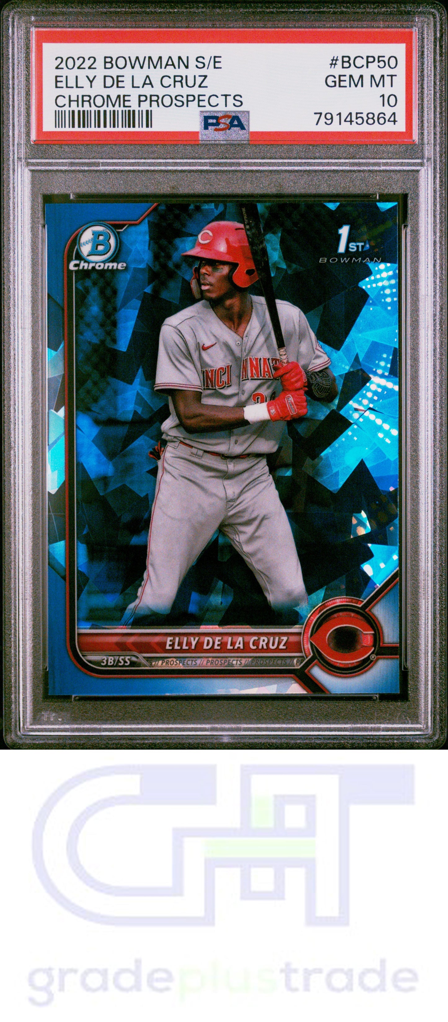 2022 Bowman Sapphire Edition Chrome Prospects #BCP50 Elly De La Cruz PSA 10