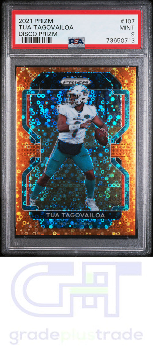 2021 Panini Prizm #107 Disco Prizm Tua Tagovailoa PSA 9