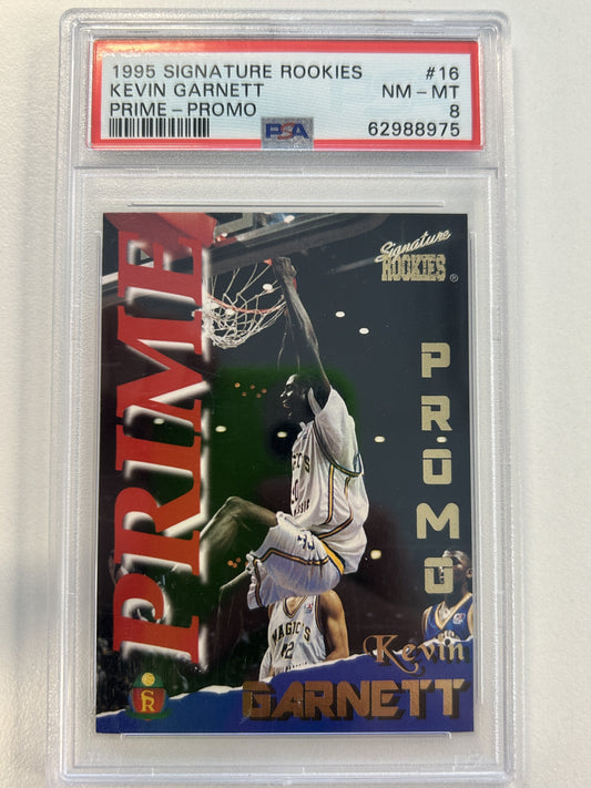 1995 Signature Rookies Prime #16 Prime-Promo Kevin Garnett PSA 8