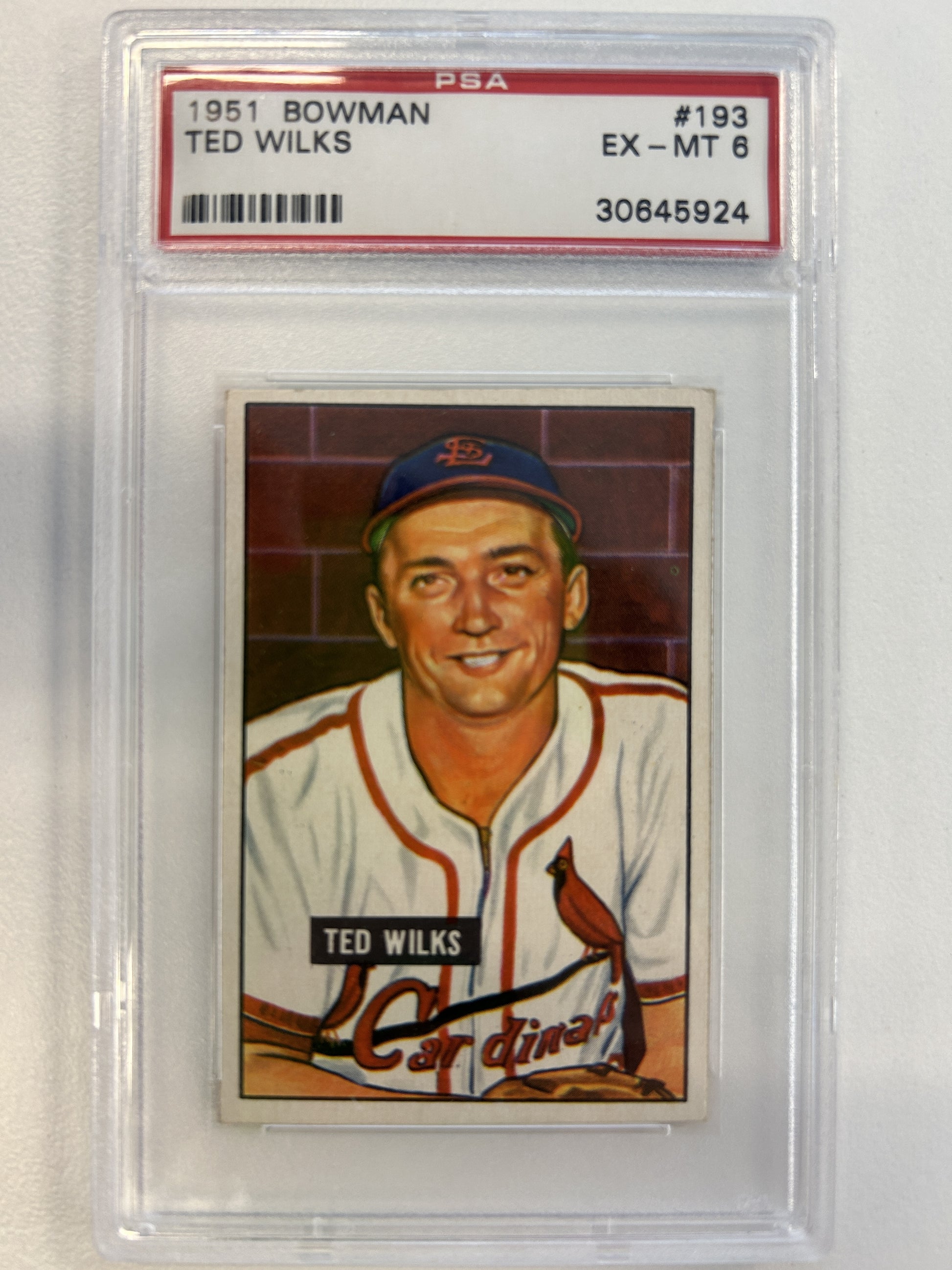 1951 Bowman #193 Ted Wilks PSA 6