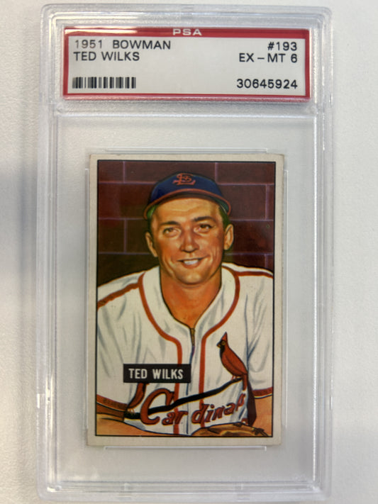 1951 Bowman #193 Ted Wilks PSA 6