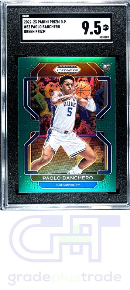 2022-23 Panini Prizm Draft Picks #52 Green Prizm Paolo Banchero RC SGC 9.5