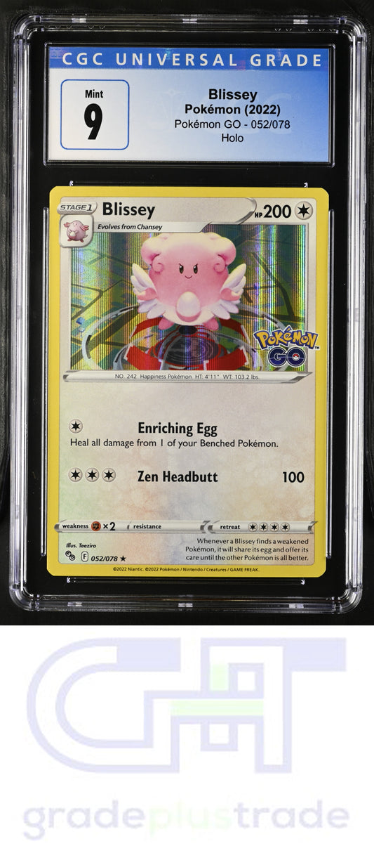 2022 Pokémon GO #052/078 Blissey CGC 9