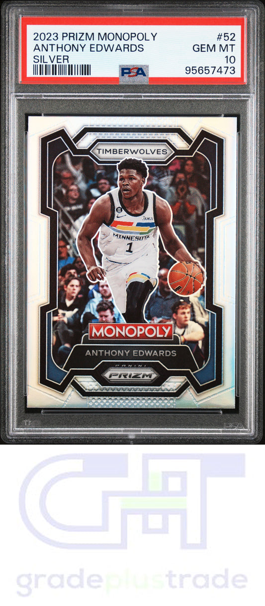 2023 Panini Prizm Monopoly #52 Silver Anthony Edwards PSA 10