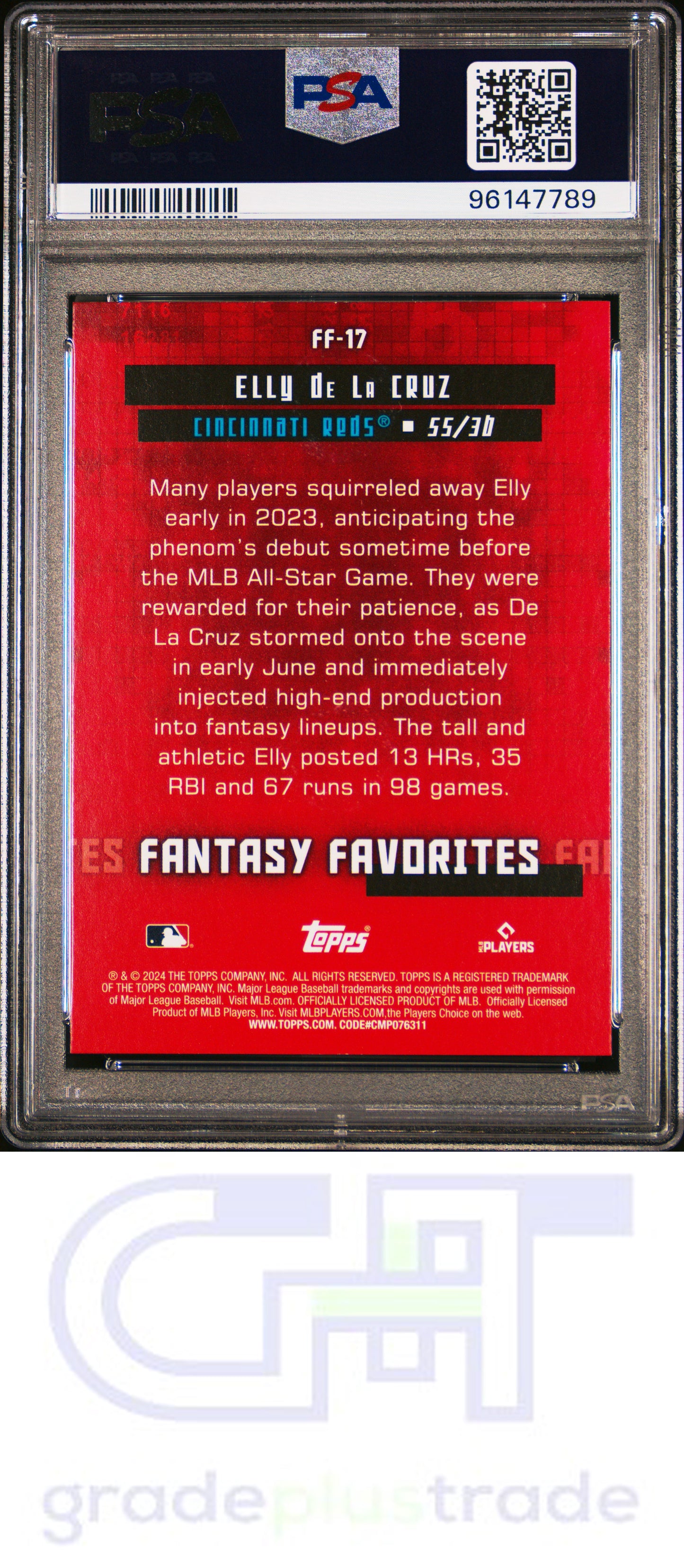 2024 Topps Fantasy Favorites #FF17 Elly De La Cruz RC PSA 9