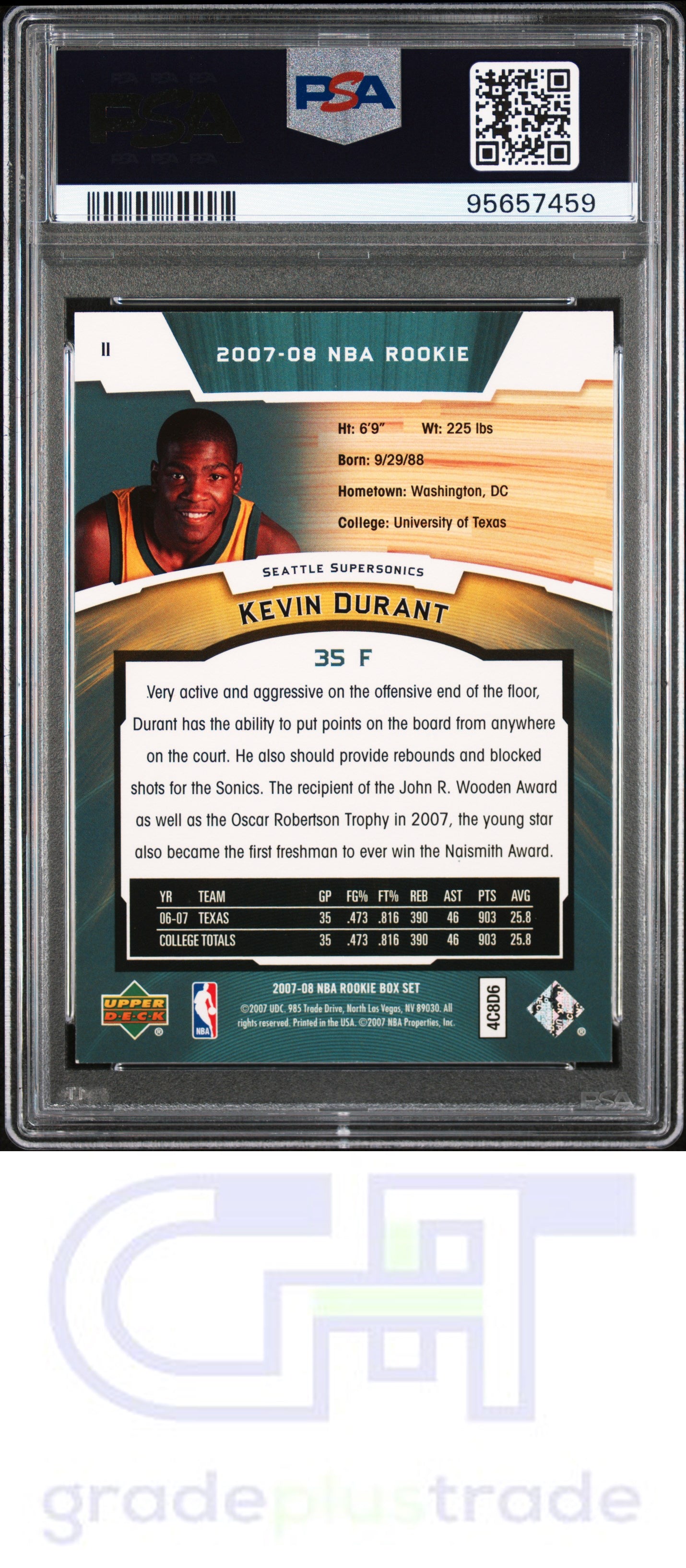 2007 Upper Deck Rookie Box Set #11 Kevin Durant RC PSA 9