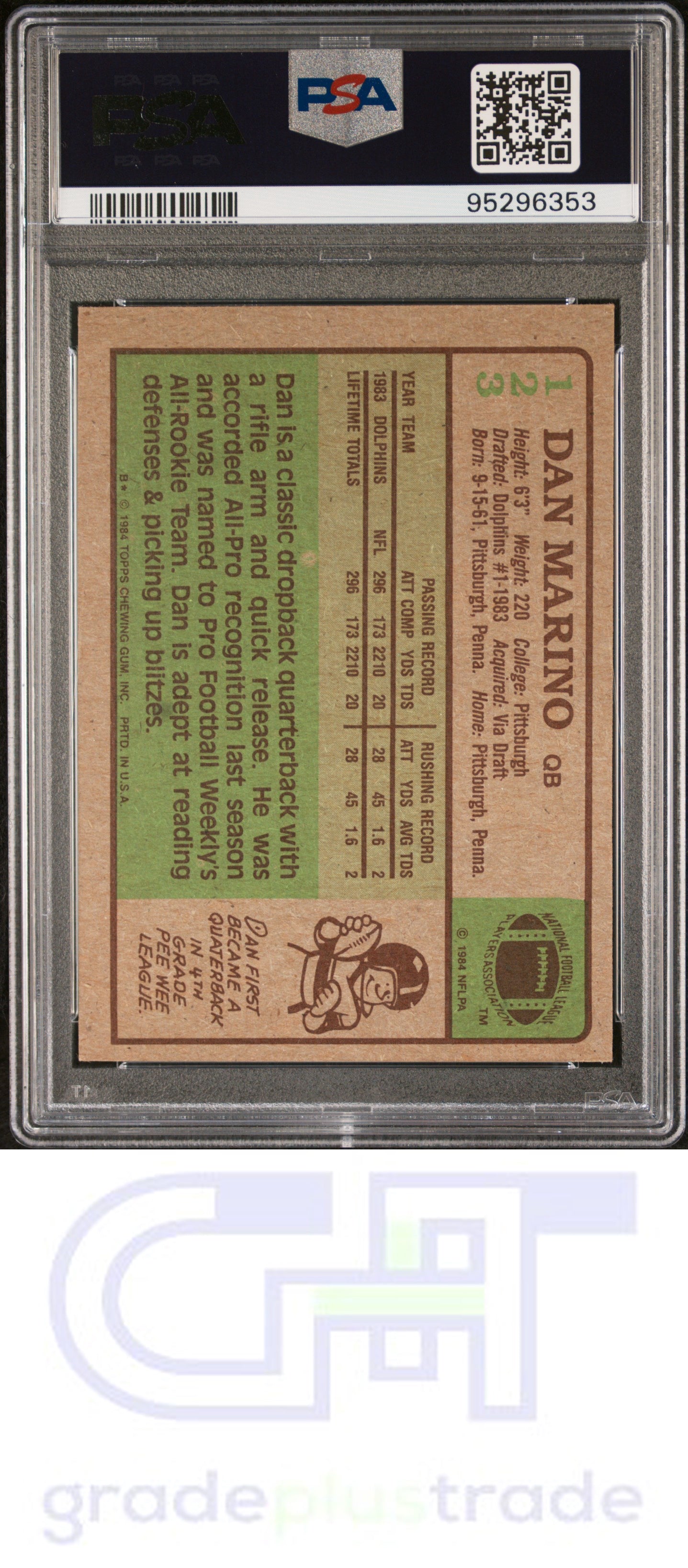 1984 Topps #123 Dan Marino RC PSA 5