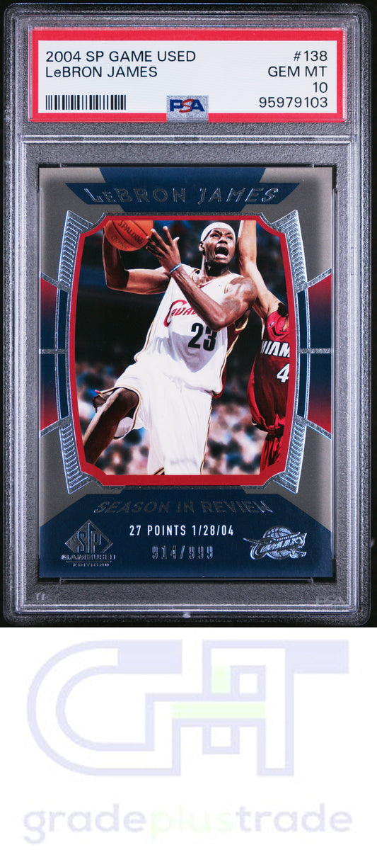 2004 Sp Game Used #138 Lebron James PSA 10