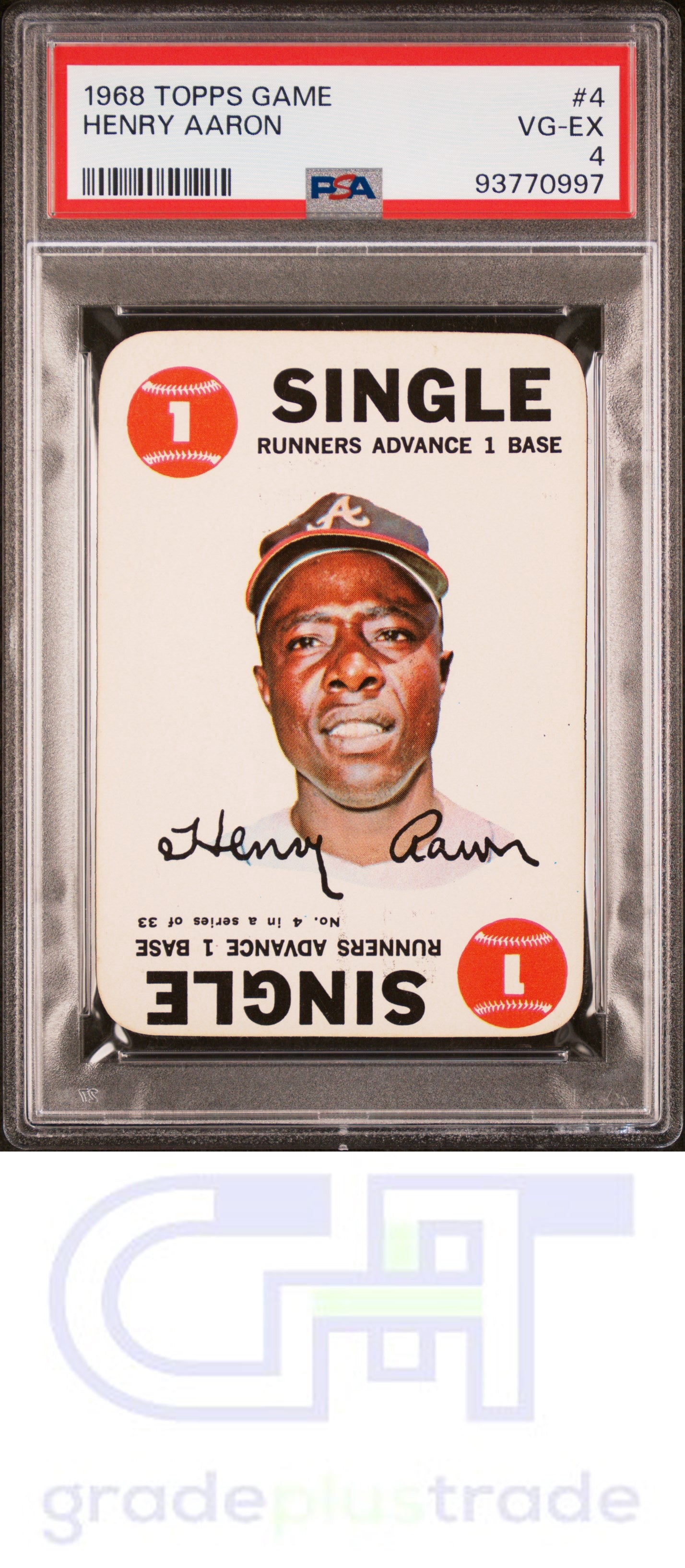 1968 Topps Game #4 Henry Aaron PSA 4