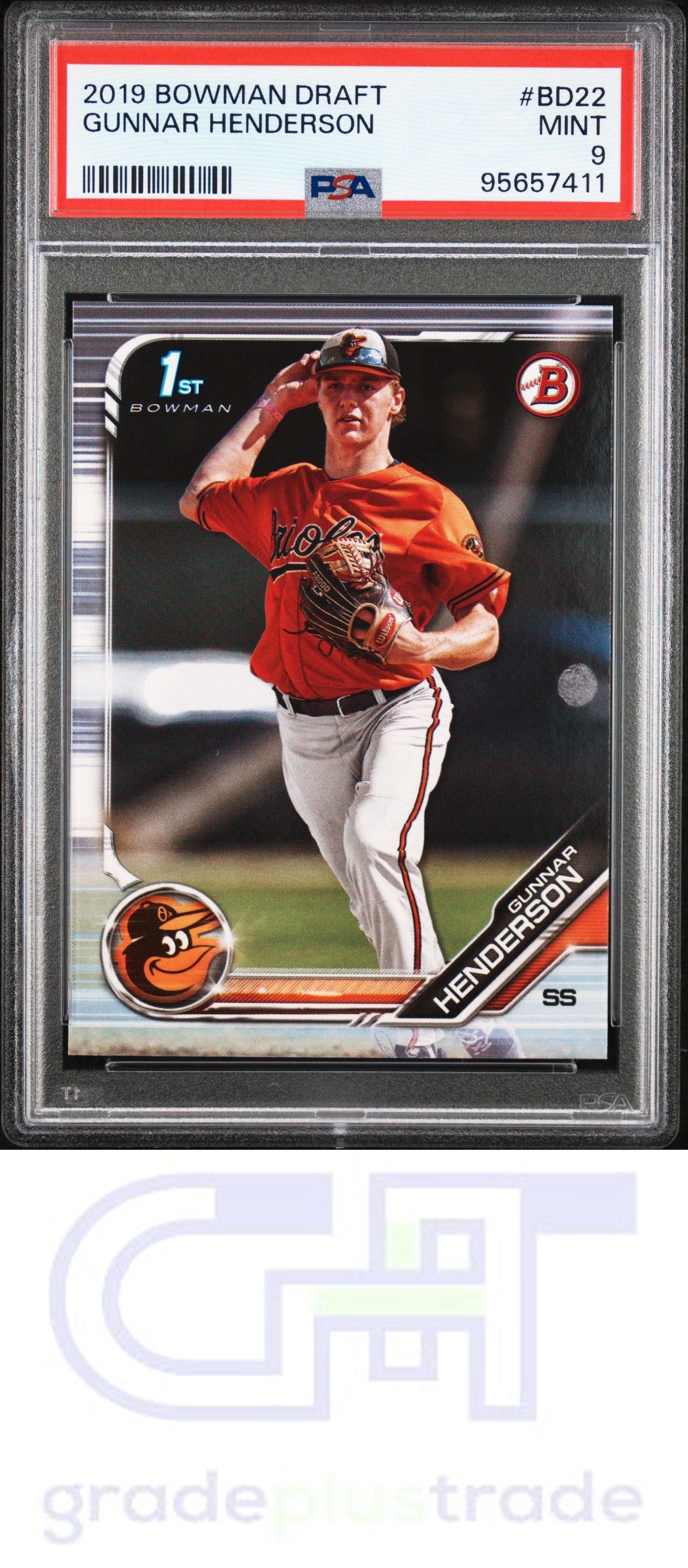 2019 Bowman Draft #BD22 Gunnar Henderson PSA 9