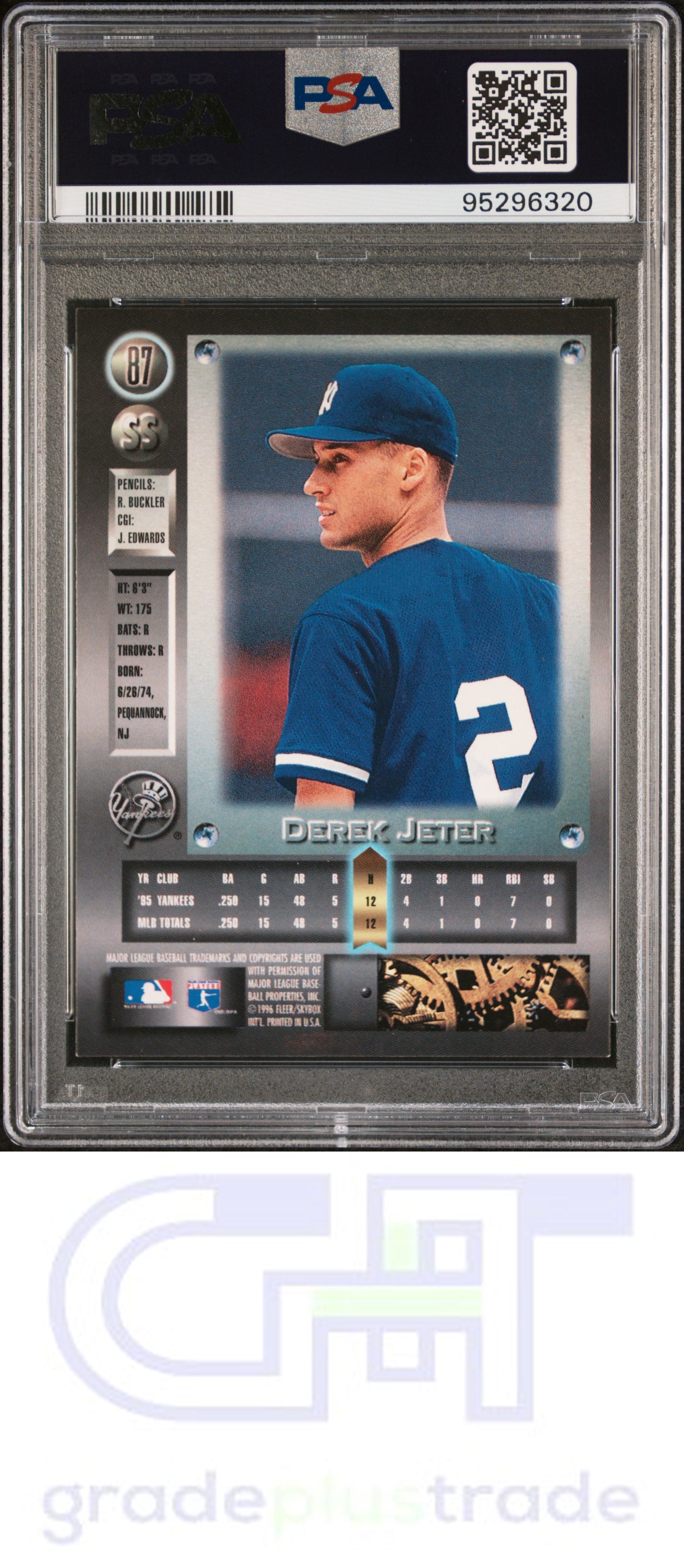 1996 Metal Universe #87 Derek Jeter PSA 7.5