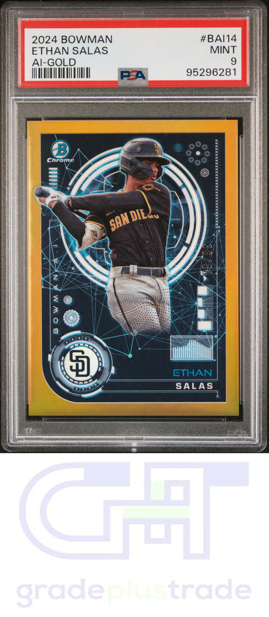 2024 Bowman Bowman Ai #BAI14 Ai-Gold Ethan Salas PSA 9