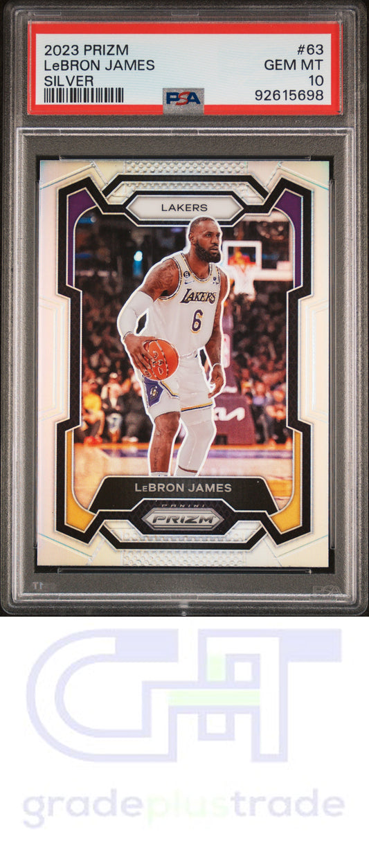 2023 Panini Prizm #63 Silver Prizm Lebron James PSA 10