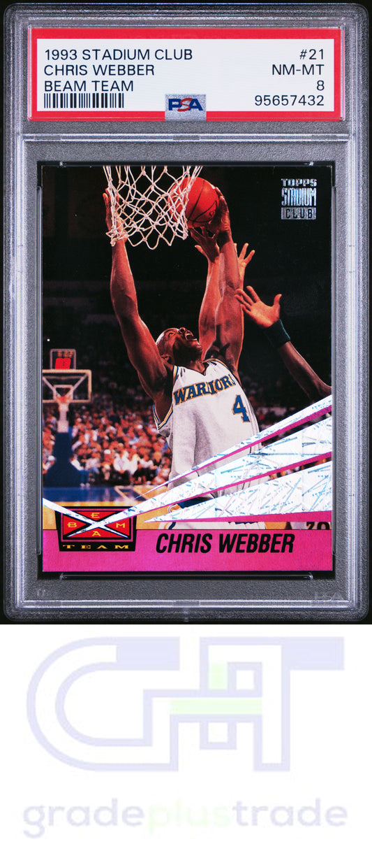 1993 Stadium Club Beam Team #21 Chris Webber RC PSA 8