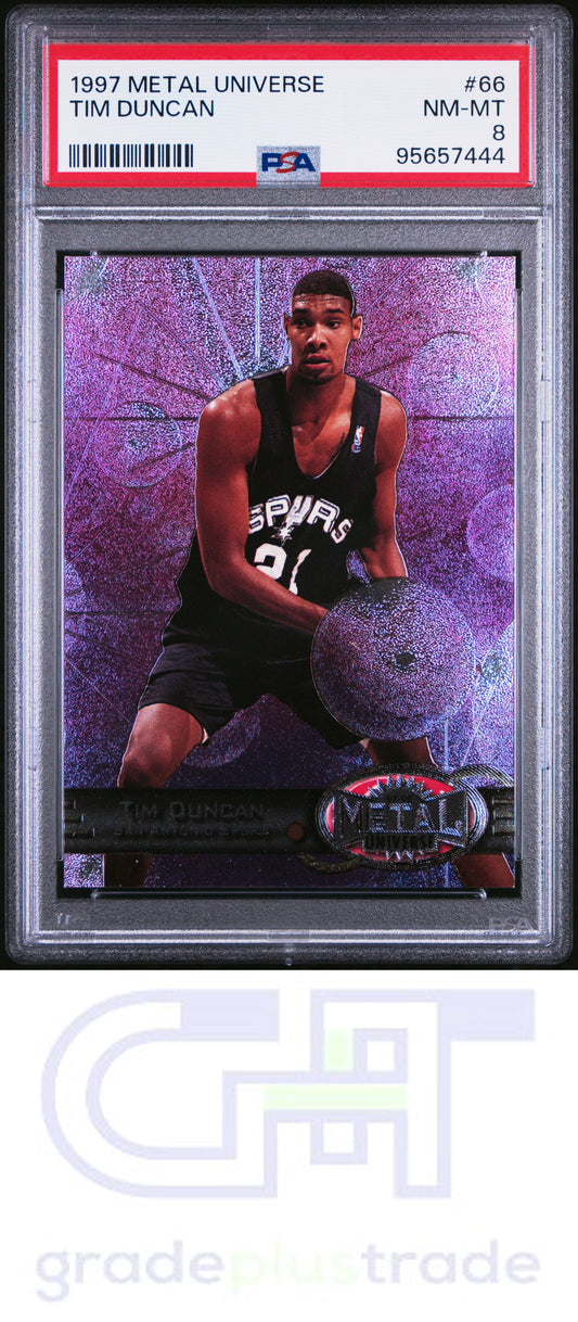 1997 Metal Universe #66 Tim Duncan PSA 8