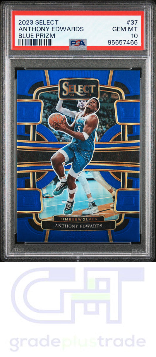 2023 Panini Select #37 Blue Prizm Anthony Edwards PSA 10