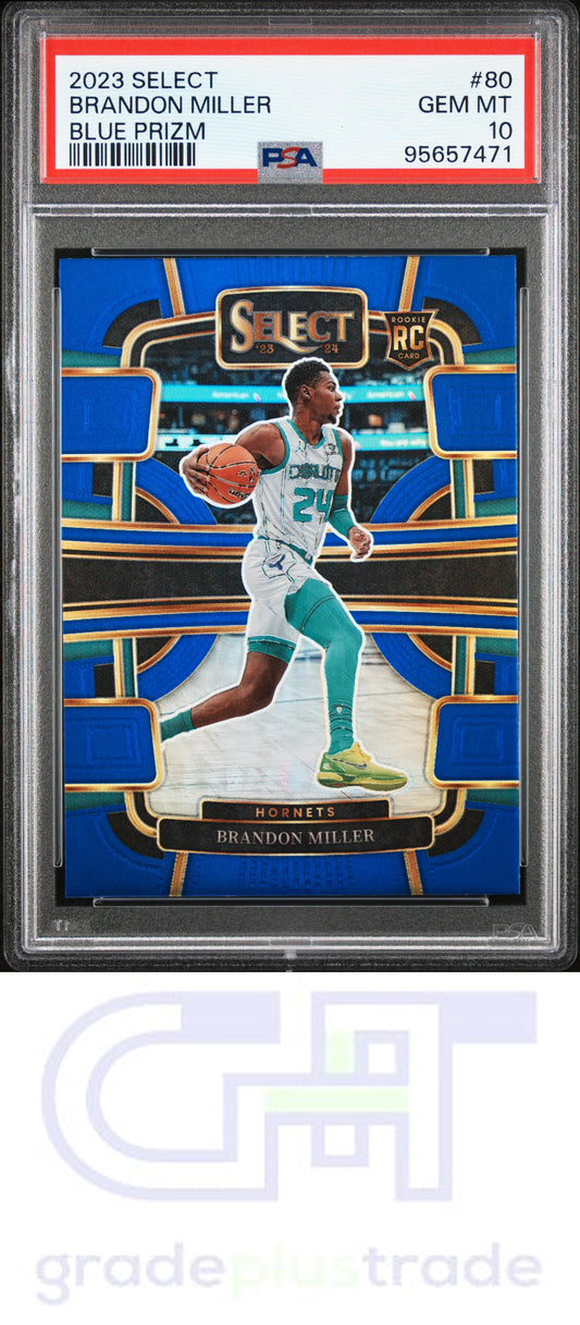 2023 Panini Select #80 Blue Prizm Brandon Miller PSA 10