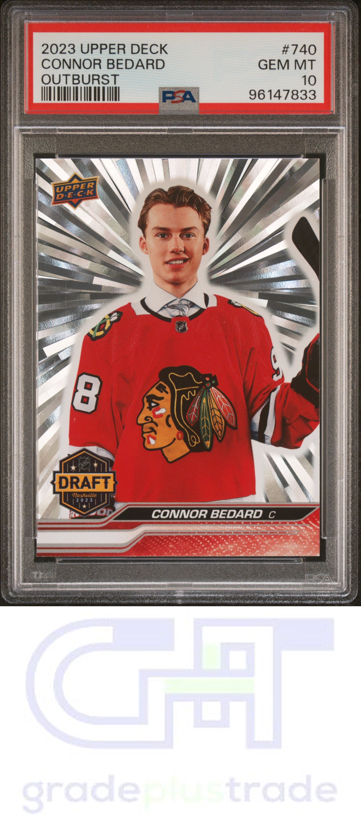 2023 Upper Deck #740 Outburst Connor Bedard PSA 10