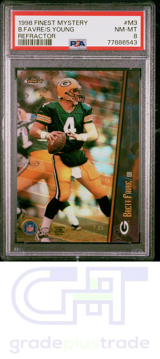 1998 Finest Mystery Finest 1 #M3 Refractor B.Favre/S.Young PSA 8