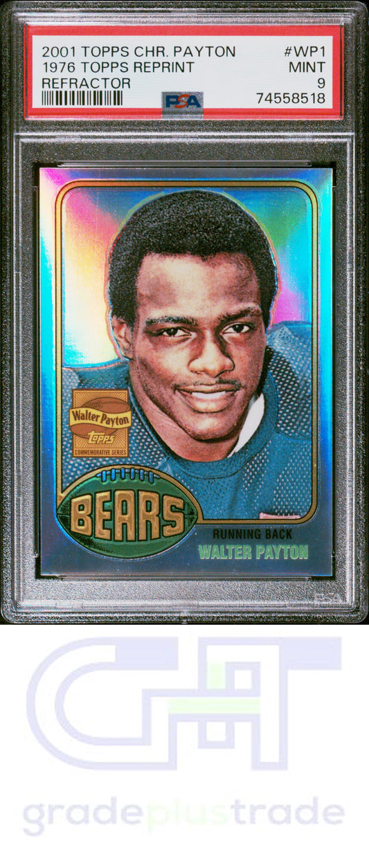 2001 Topps Chrome Payton Reprints #WP1 Refractor 1976 Topps Reprint PSA 9