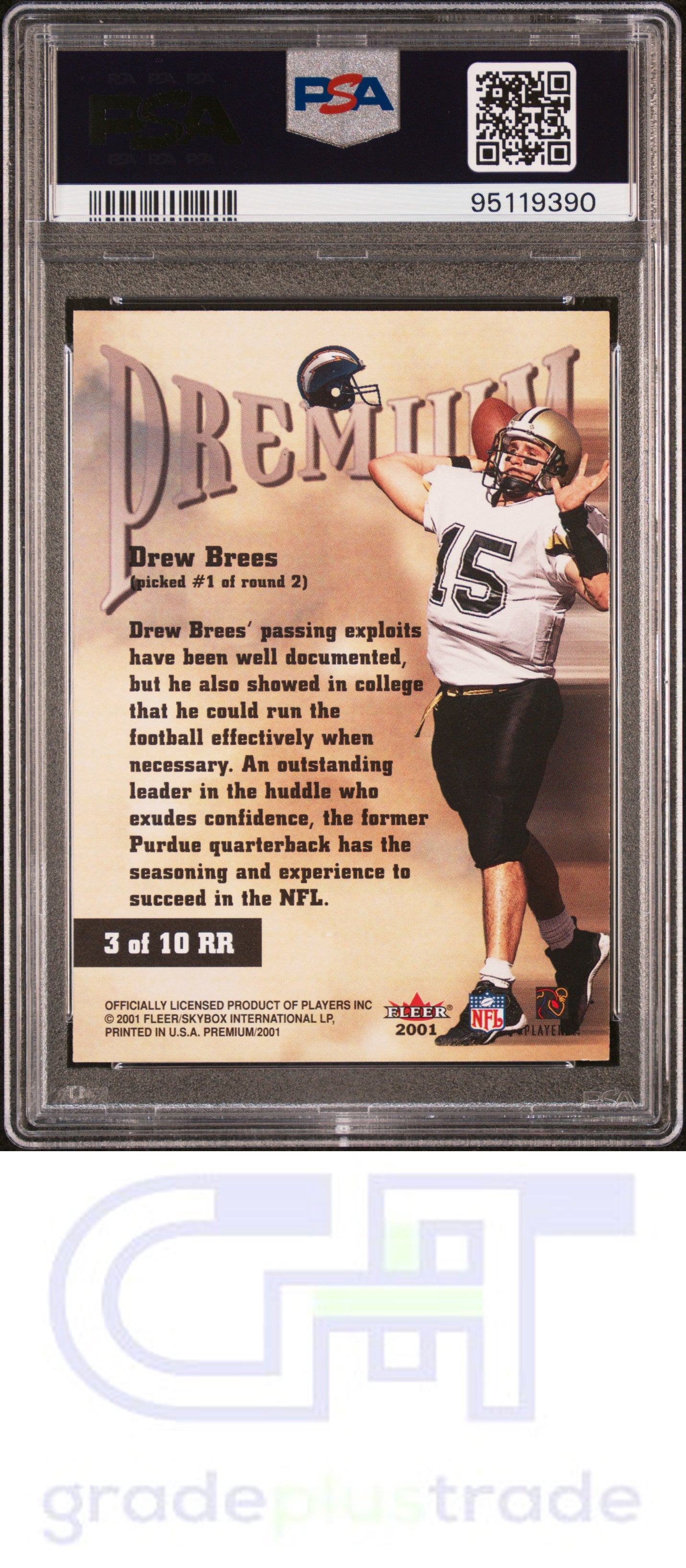 2001 Fleer Premium Rookie Revolution #3 Rookie Revolution Drew Brees PSA 6