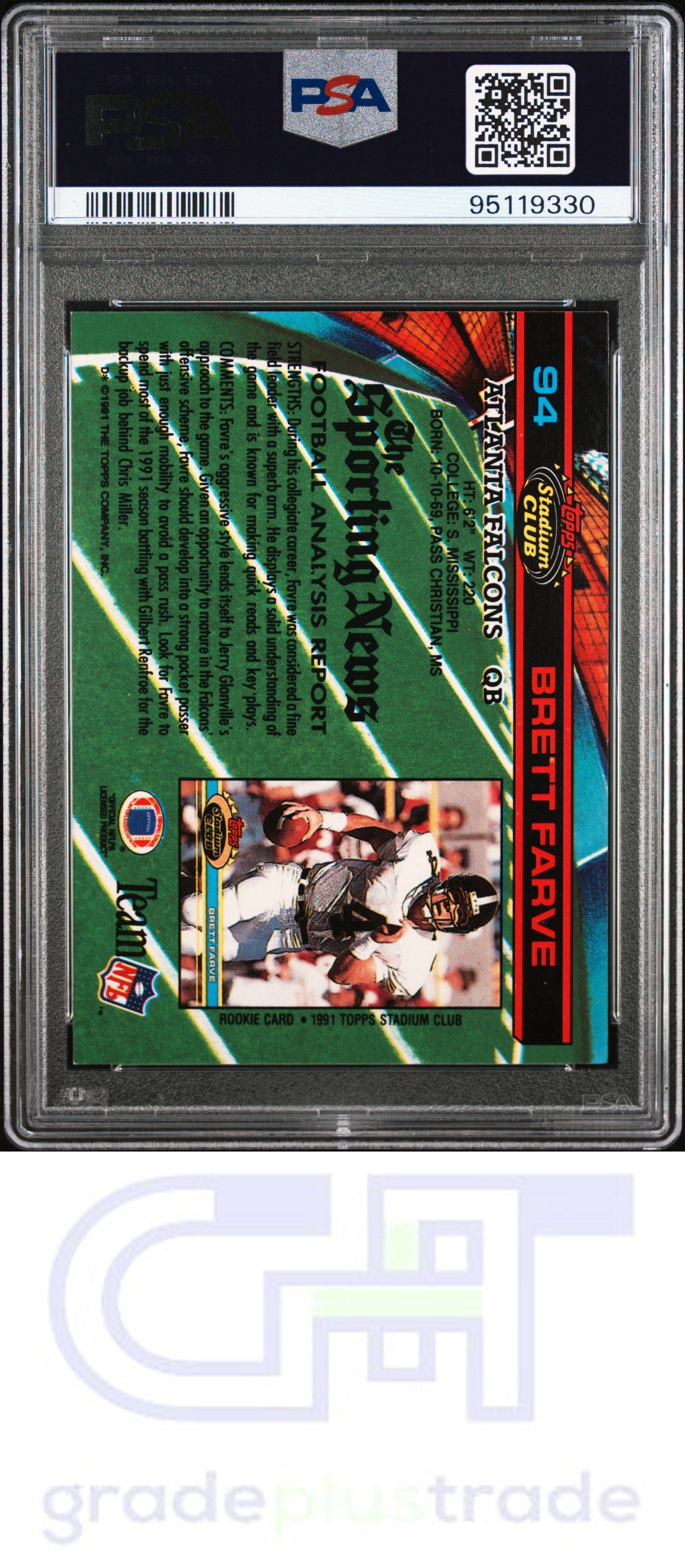 1991 Stadium Club #94 Brett Farve PSA 6