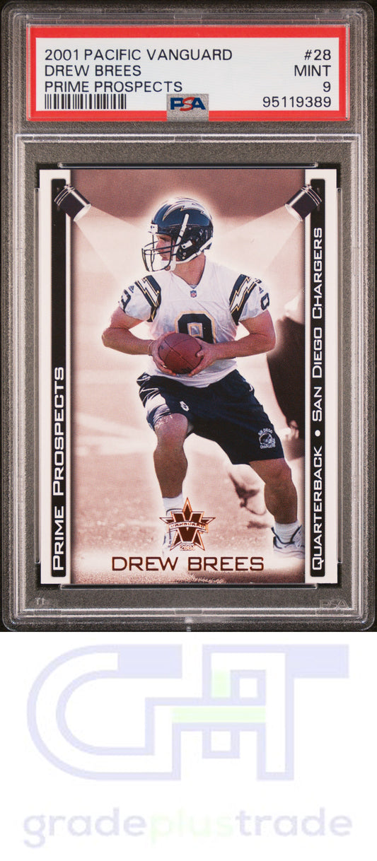 2001 Pacific Vanguard Prime Prospects #28 Drew Brees RC PSA 9