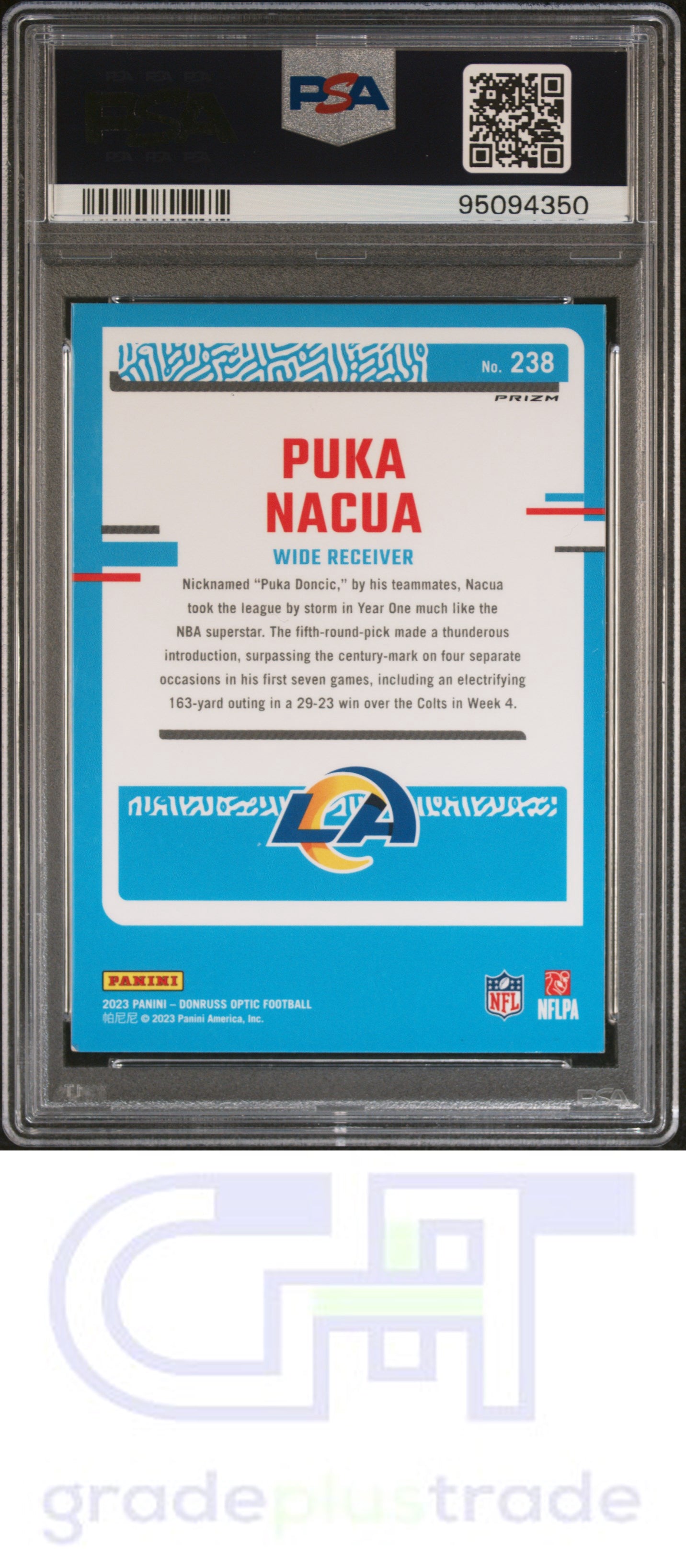 2023 Panini Donruss Optic #238 Stars Puka Nacua PSA 8