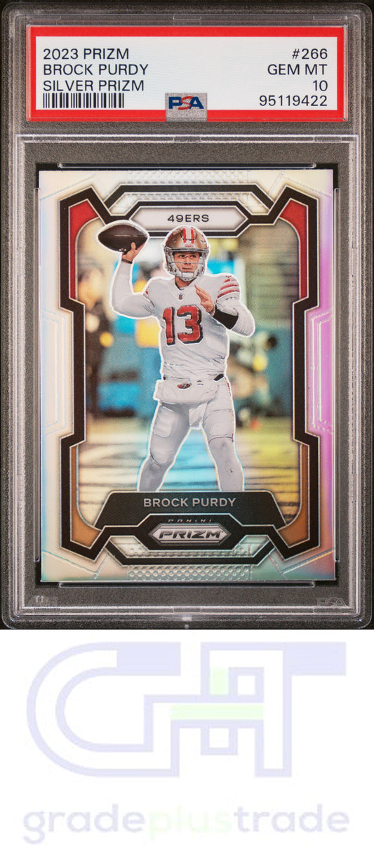 2023 Panini Prizm #266 Silver Prizm Brock Purdy PSA 10