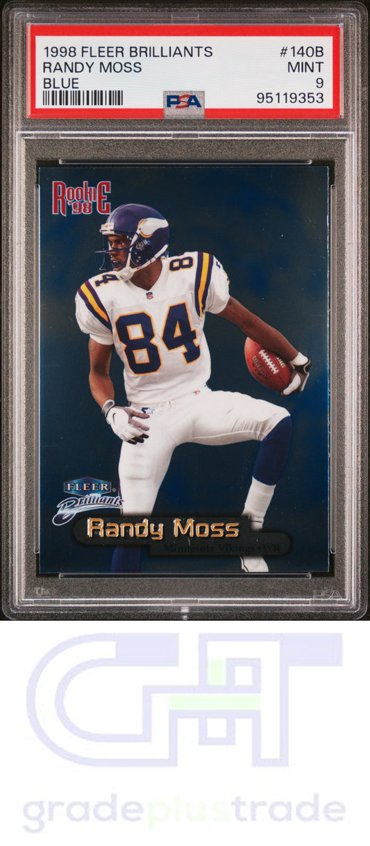 1998 Fleer Brilliants #140B Blue Randy Moss RC PSA 9