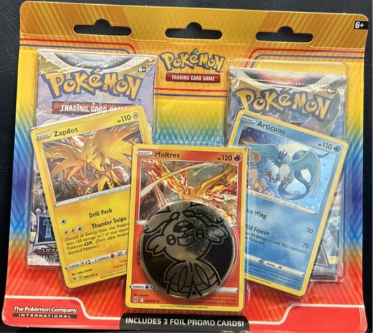 Pokémon TCG: Articuno, Zapdos & Moltres Cards with 2 Booster Packs & Coin