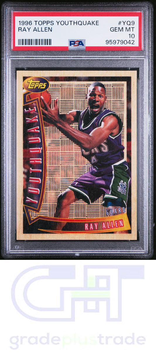 1996 Topps Youthquake #YQ9 Ray Allen RC PSA 10