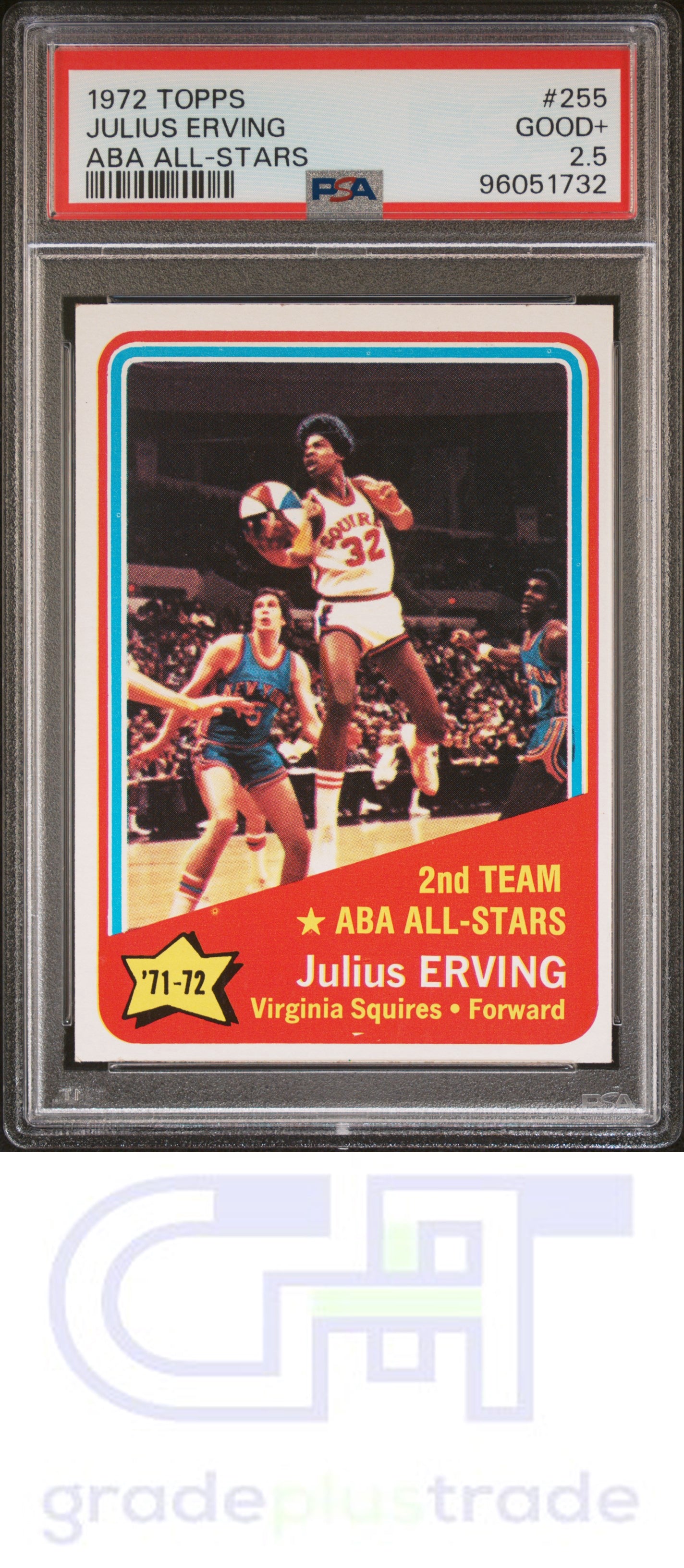 1972 Topps #255 Aba All-Stars Julius Erving PSA 2.5