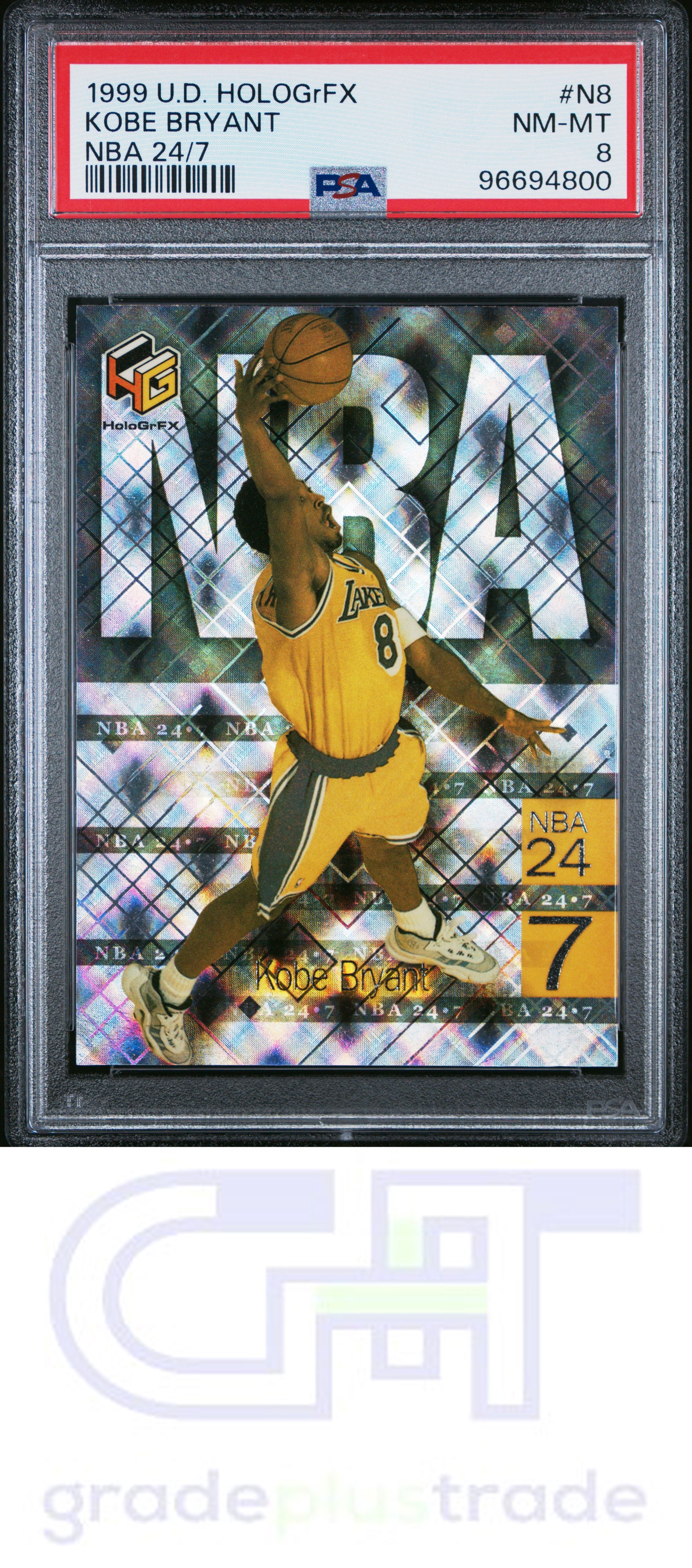 1999 Upper Deck Hologrfx NBA 24/7 #N8 Kobe Bryant PSA 8