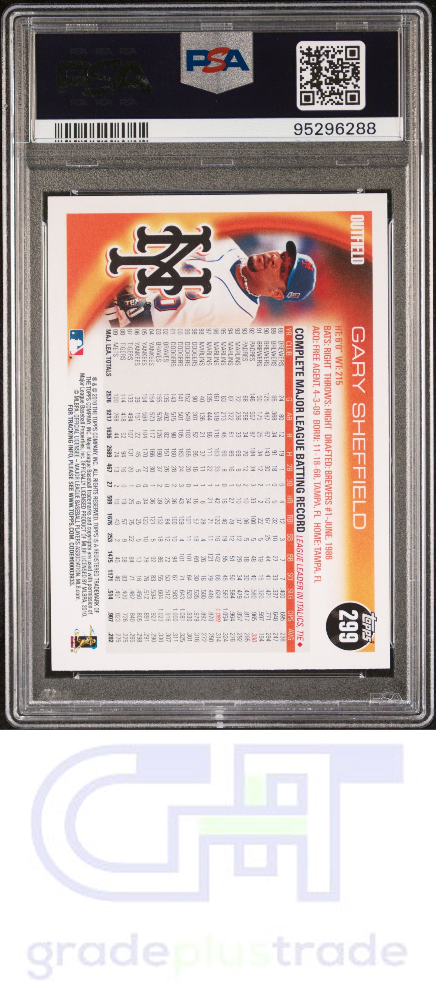 2024 Topps Archives Signature Series #299 2010 Topps Gary Sheffield PSA 10