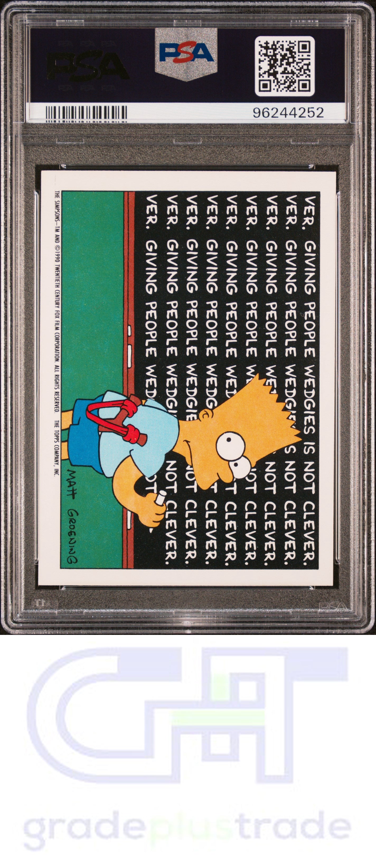 1990 Topps Simpsons Stickers #4 Sticker Bart Simpson PSA 9 MINT