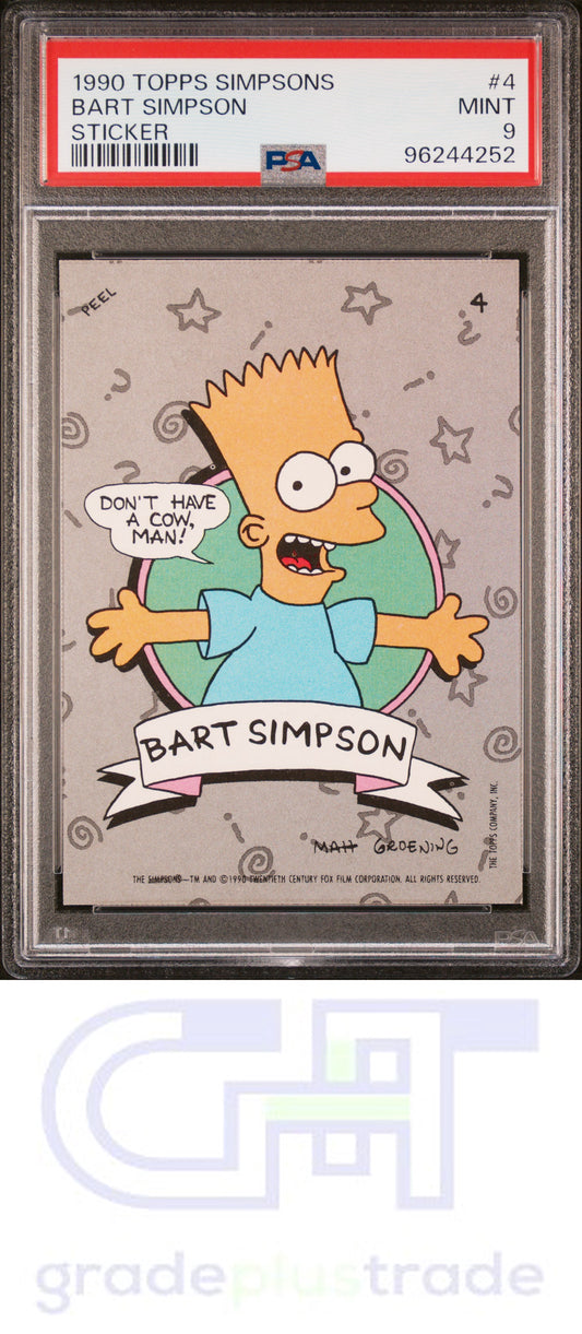 1990 Topps Simpsons Stickers #4 Sticker Bart Simpson PSA 9 MINT