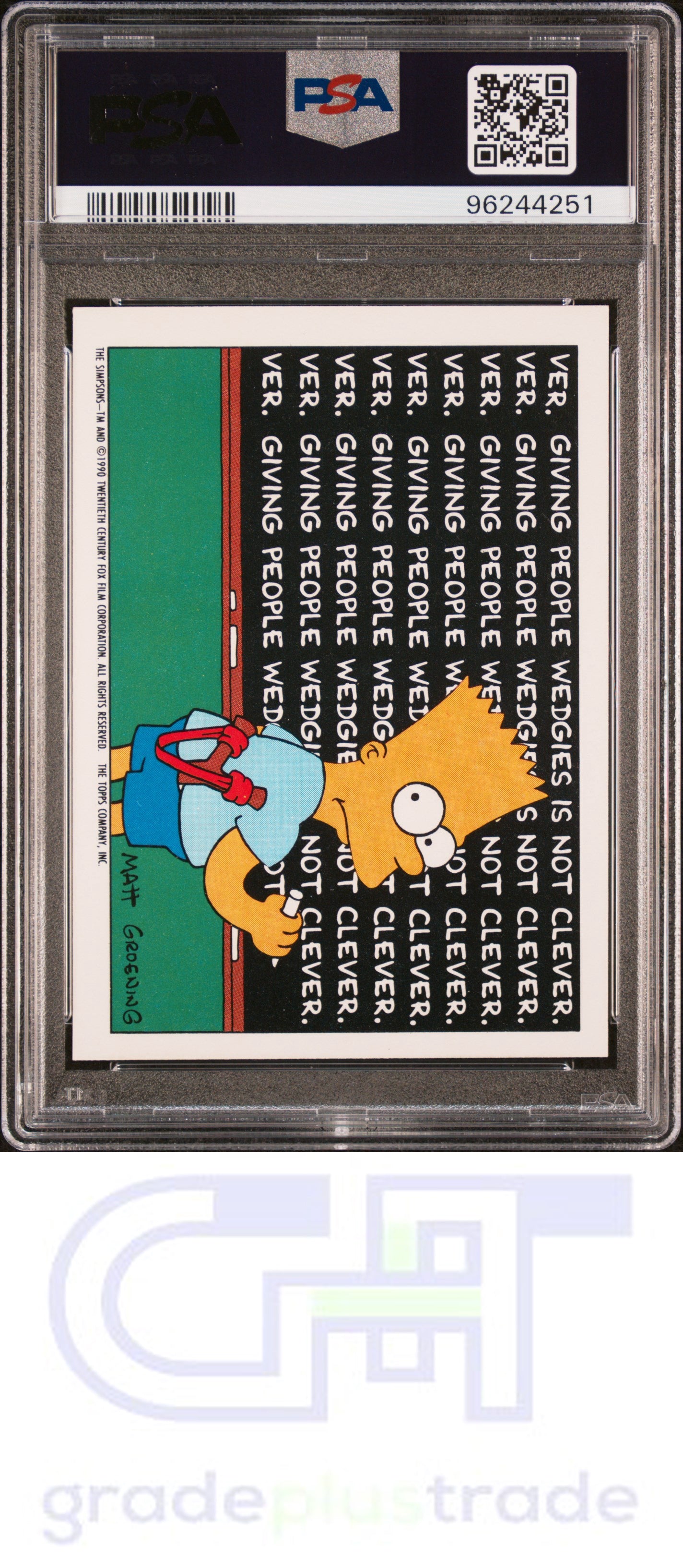 1990 Topps Simpsons Stickers #4 Sticker Bart Simpson PSA 9