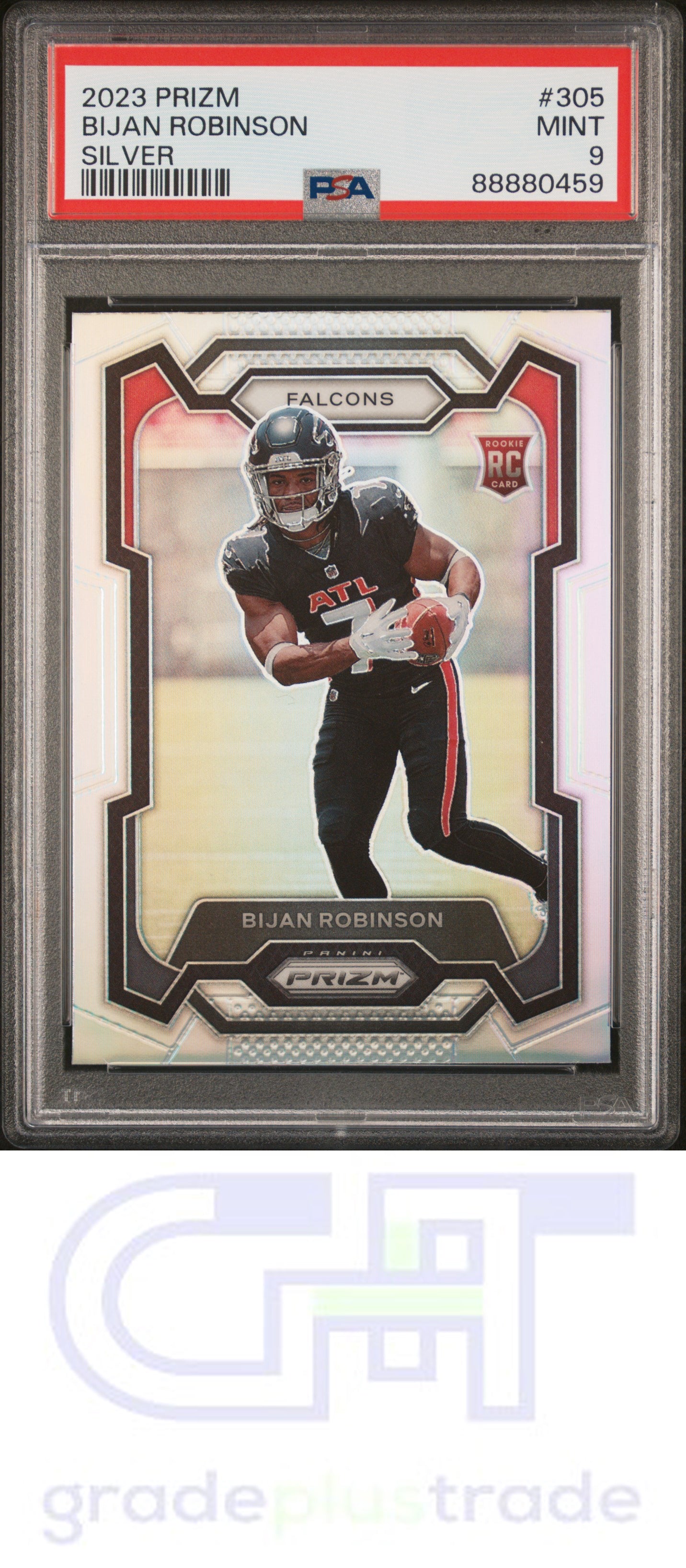 2023 Panini Prizm #305 Silver Prizm Bijan Robinson RC PSA 9