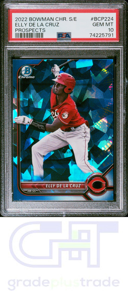 2022 Bowman Chrome Sapphire Edition Prospects #BCP224 Elly De La Cruz PSA 10